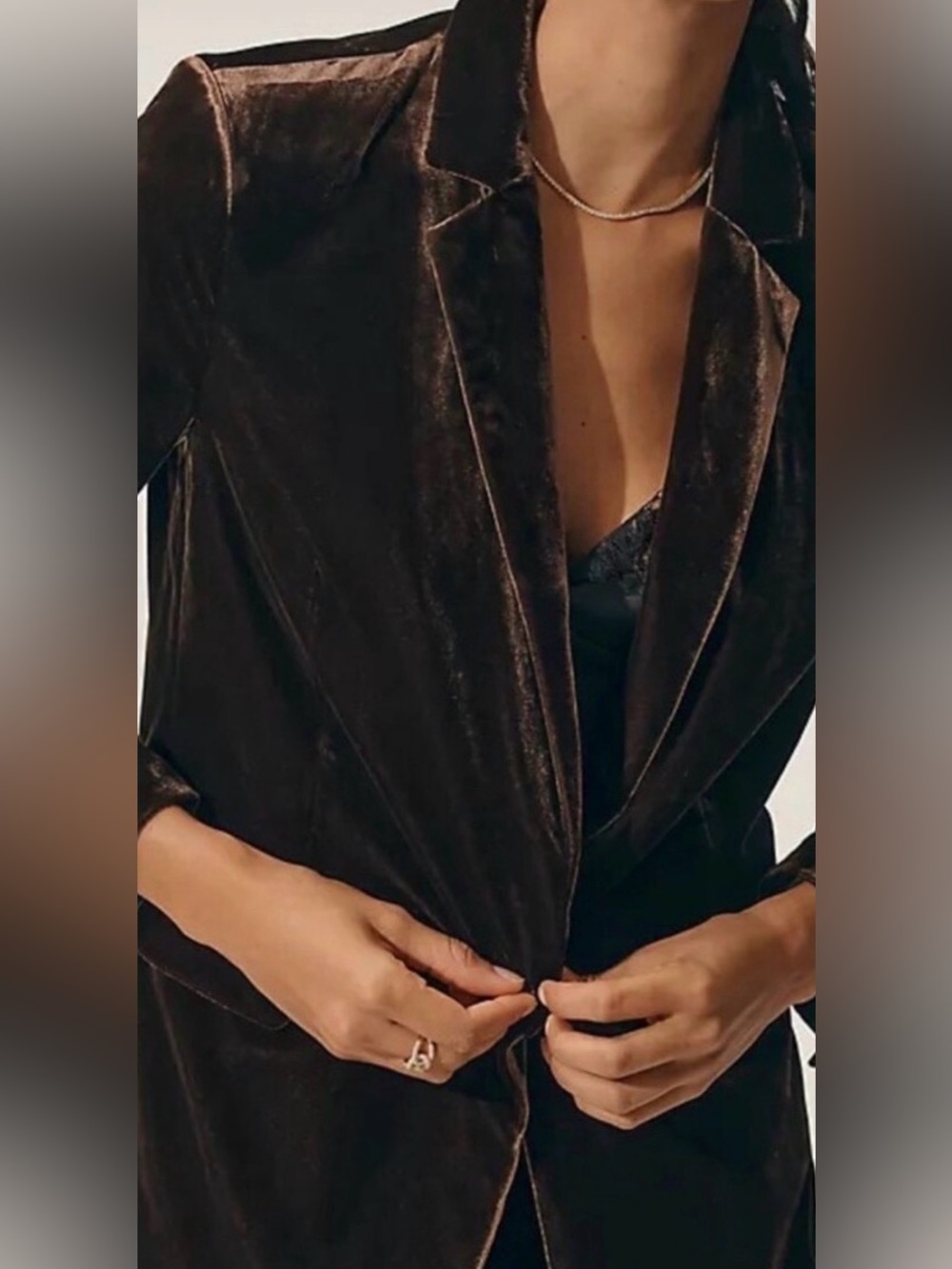 Maeve by Anthropologie XL Deep Brown Velvet Blazer NWT
